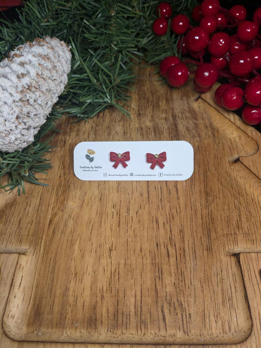 Christmas Bow Studs