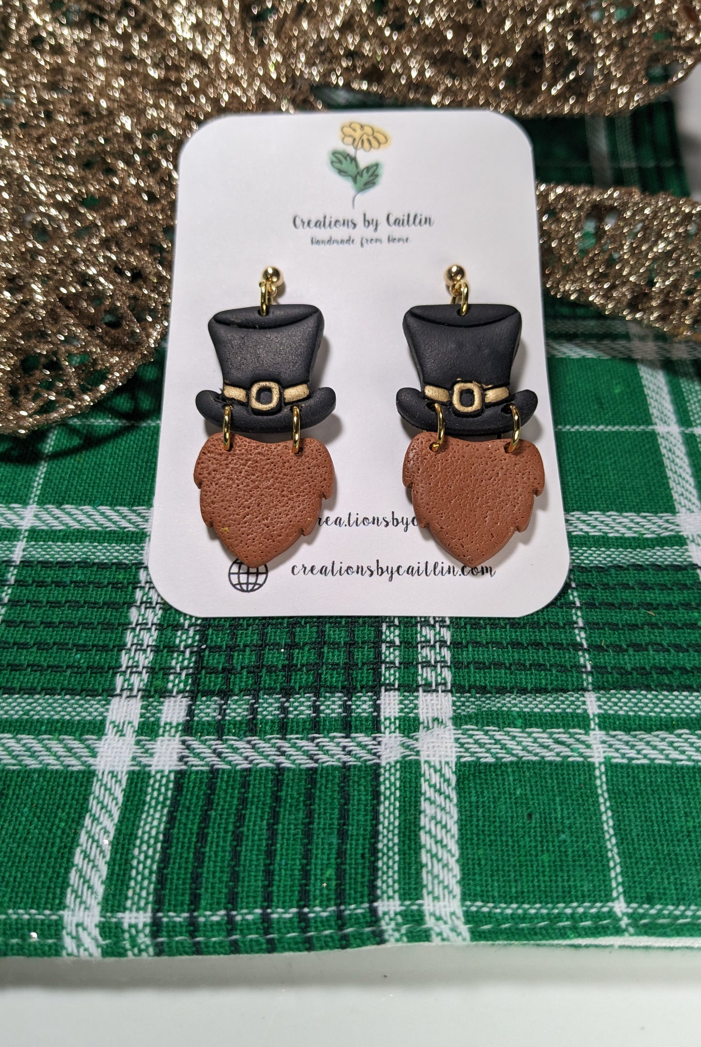 Leprechaun Hat and Beard Dangles