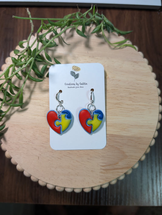 Autism Awareness Heart Dangles