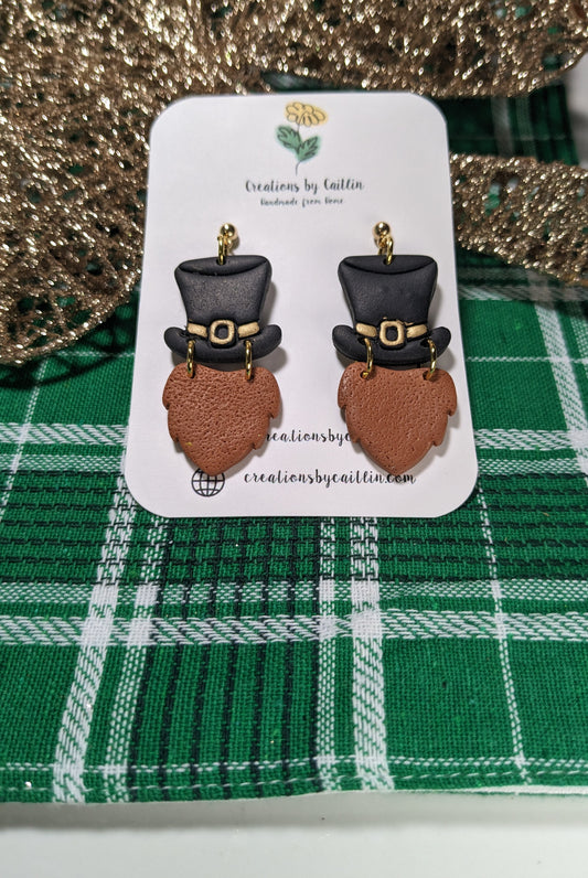 Leprechaun Hat and Beard Dangles
